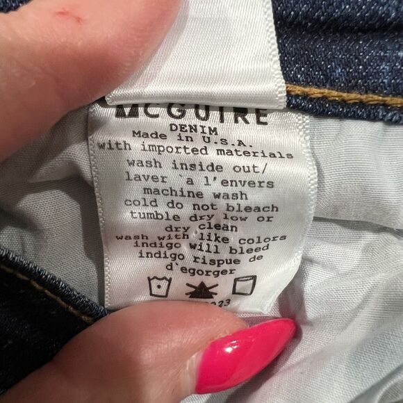 McGuire Anthro Size 28 Jeans Tuxedo Striped Vintage Mid Rise Slim Stretch Denim - Picture 14 of 16